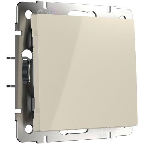 Выключатель кнопочный без рамки Werkel 1-кл. слоновая кость глянцевый картинка